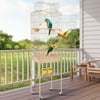Bird Cage with Stand for Lovebirds Jaulas para Pajaros Parrot Cages for Large Birds with Play Top Parakeet Cage Large for Birds with Rolling Stand for Medium Canaries, Lovebirds, Parrots, Almond