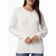 thumbnail image 2 of Women's Crew Neck Button Down Long Sleeve Cardigan Sweater, 2 of 4