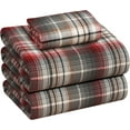 thumbnail image 1 of Flannel Sheets King Size Cotton Brushed King Size Sheets Set Deep Pockets es Bed Sheets All Seasons Breathable & Extra Soft Warm & Cozy Piece & Grey Plaid, 1 of 7