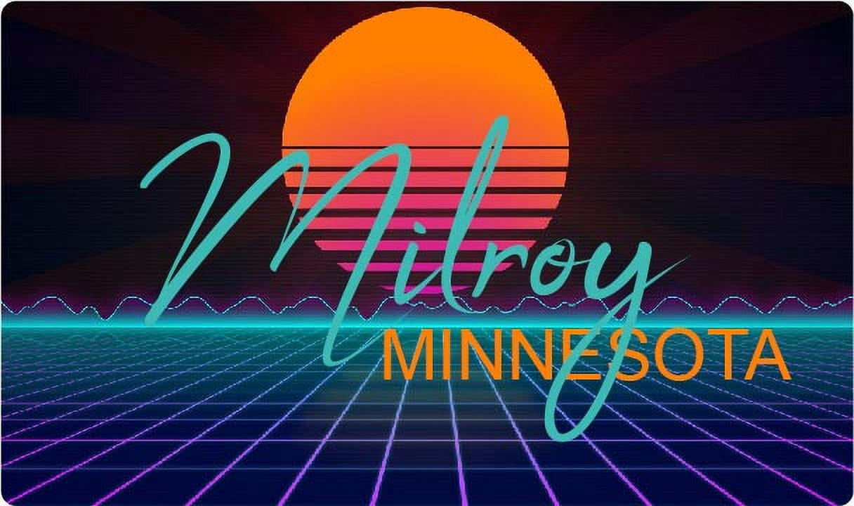 Milroy Minnesota 2 X 1.25Inch Vinyl Decal Stiker Retro Neon Design