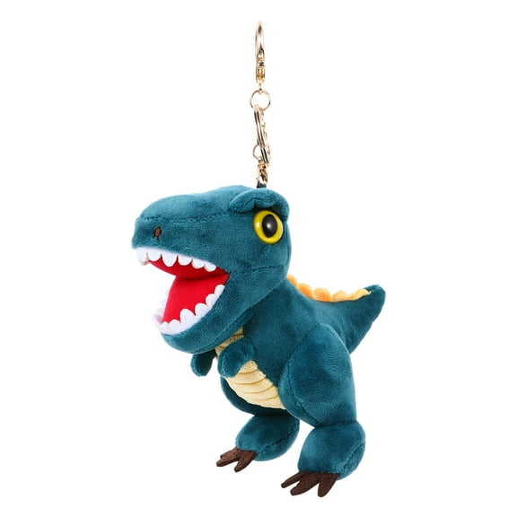 COSMOBETTY Stuffed Animal Keyring Dinosaur Pendant in Dark Green 1Pc for Keychain and Key Holder