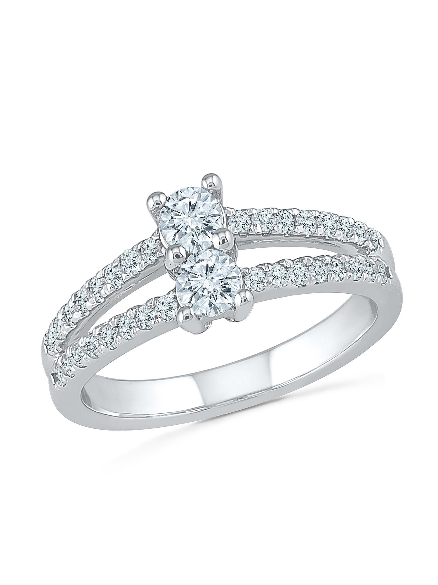 10K White Gold White Round Diamond Fashion Ring (0.64 CTTW)