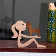 thumbnail image 5 of Figura de perro de madera de cachorro familiar, adorno de mesa de escritorio, modelo tallado, decoración para el hogar y la oficina, escultura de mascota, regalo de Navidad, 5 of 5