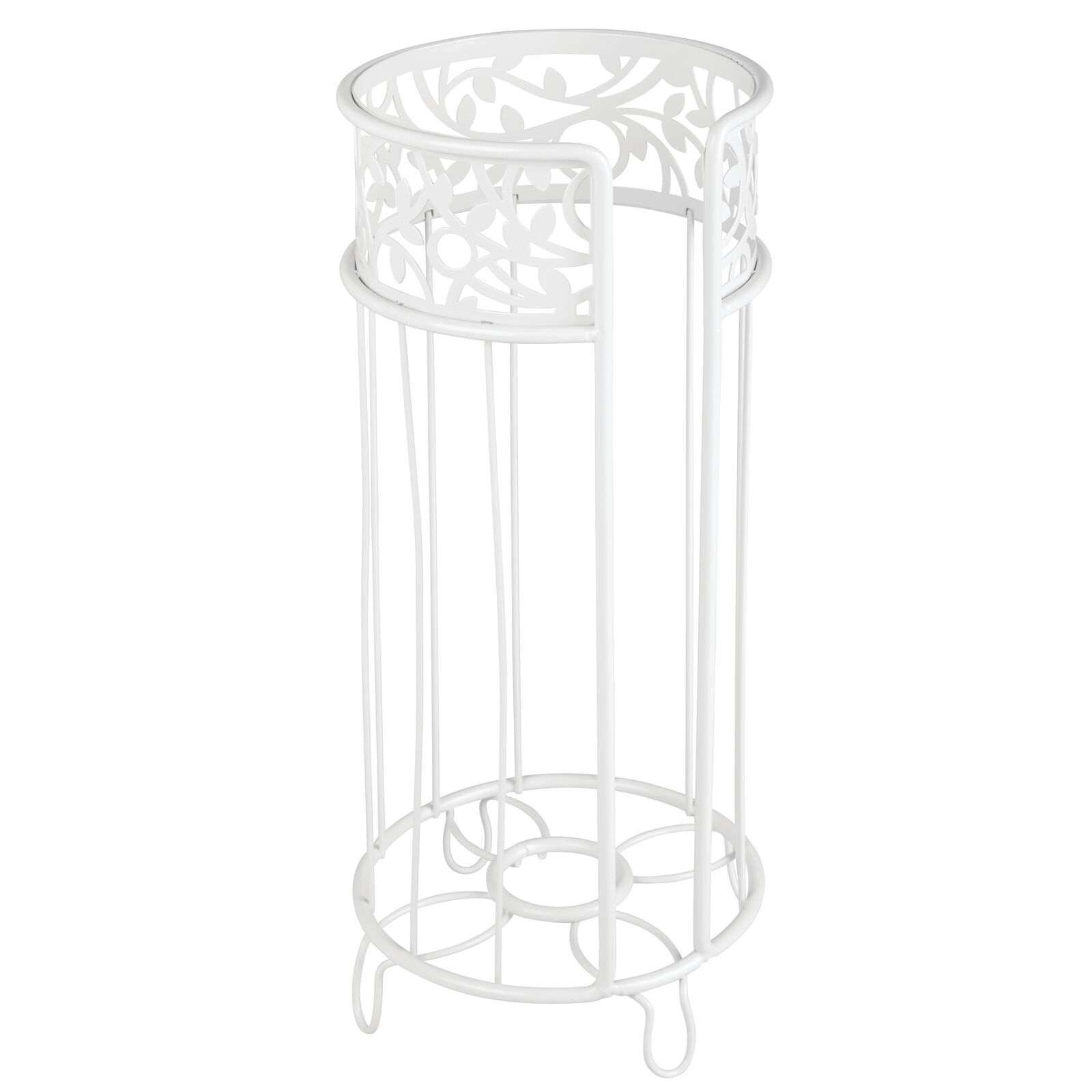 mDesign Metal Toilet Paper Holder Stand Storage for 3 Rolls White