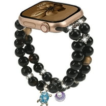 Dwitch Elastic Beaded Bracelet Strap Compatible with Apple Watch Band 38/40/41/42mm(S10) Series 10/9/ 8/7/SE,Women Fashion Pearl Stretchy Jewelry Strap for iWatch Bands Series 10 9 8 7 6 5 4 3 2 1,C