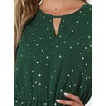 thumbnail image 5 of INSPIRE CHIC Women's Dress Gilding Star V Neck Long Sleeve Party Flared A-Line Dress L Dark Green-Stars, 5 of 6