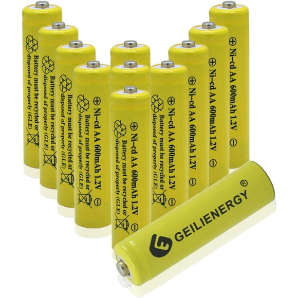 AIR-AA Size NiCd AA 600mAh 1.2V Rechargeable Battery for Solar Lamp Solar Light(Pack of 12)