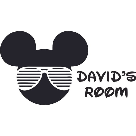 Sunglasses Design Customized Wall Art Vinyl Decal - Custom Vinyl Wall Art - Personalized Name - Baby Girls Boys Kids Bedroom Decal Room Wall Art Stickers Decoration Size (20x18 inch)