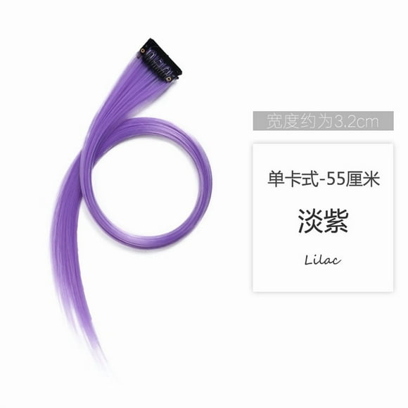 suxuMhao Hairpiece-3 Pieces Ear-hugging Colored Hair Clip-ins, Fake Hair Clips,Hairpieces,Ponytail Hair Piece & Colored Wig Pieces,21.65×1.38IN Stylish Hair Accessories for Hairstyling,Light Purple