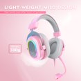 thumbnail image 4 of Auriculares para juegos FIFINE AmpliGame H6 USB con cable y micrófono, color rosa, 4 of 9