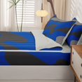 thumbnail image 5 of Homewish Vintage Camouflage Zipper Full Size Comforter Sets with Fitted Sheet and 2 Pillowcases,Modern Geometric Zipper Bedding Set,Navy Gray,Light Gray Reversible,4pcs, 5 of 8