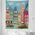 thumbnail image 1 of Amsterdam Tapestry, Urban Cityscape Colorful European Houses and Ships in the Capital of Netherlands, Fabric Wall Hanging Decor for Bedroom Living Room Dorm, 5 Sizes, Multicolor, by Ambesonne, 1 of 1