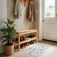 thumbnail image 5 of Farmhouse Turquoise Floral Indoor Door Mat 20x31.5 Inch Linen Boho Paisley Flower Rustic Front Door Mat Non Slip Washable Entryway Rug Low Profile Dirt Trapper Doormat for Bathroom Kitchen Bedroom, 5 of 9