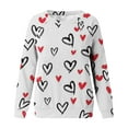 thumbnail image 5 of WREESH Valentine's Day Womens Sweatshirts Casual Printed Thin Sweater Long Sleeve Round Neck Shirt/Shirt White, 5 of 5