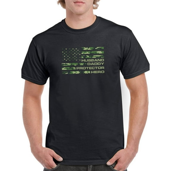 Husband, Daddy, Protector, Hero T-Shirt Men -Smartprints Designs, Male XX-Large