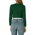 thumbnail image 4 of MODA NOVA Junior's Solid Curved Hem Long Sleeves Crop Shrug Cardigan, 4 of 5