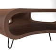 thumbnail image 5 of 37 Inch Coffee Table- Handcrafted Curved Hexagon Shape with Open Shelf, 5 of 5
