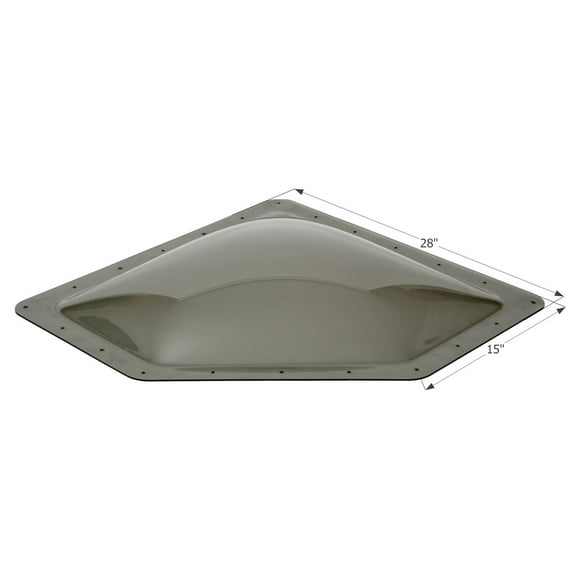 Icon Skylight 12081 4 Inch High Bubble Type Dome; Neo Angle; For 24 Inch Length x 12 Inch Width Opening; 28 Inch Length x 15 Inch Width Flange; Smoke; Polycarbonate; Without Blind; Single