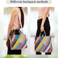 thumbnail image 4 of FORMRS Womens Corduroy Tote Bag Crossbody Shoulder Handbag with Pocket, Color Striped, 4 of 7