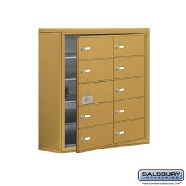 SalsburyIndustries 19158-10GSK Cell Phone Storage Locker With Front Access Panel - 5 Door High Unit, Gold
