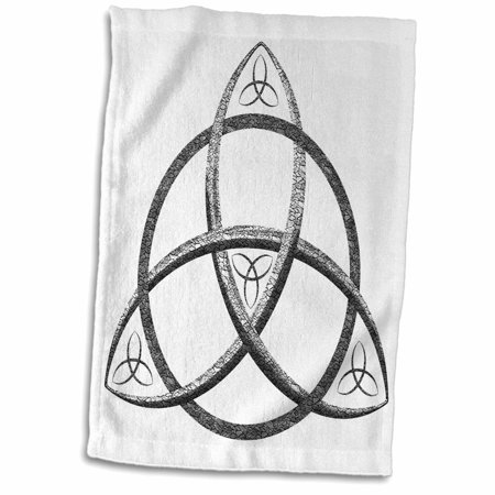 3dRose A black and white triquetra Celtic trinity knot symbol. - Towel  15 by 22-inch (twl_333410_1)
