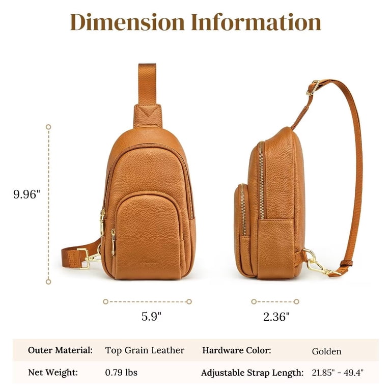 S-ZONE Leather Sling Bag for Women Men RFID Blocking Small  display picture 1