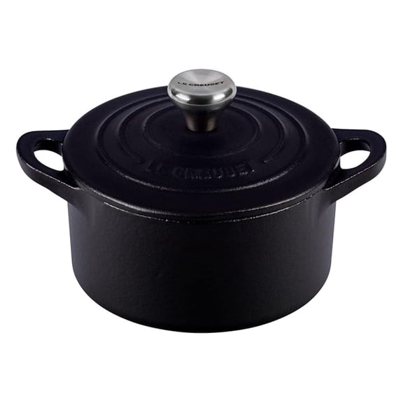 Enameled Cast Iron Mini Cocotte with Lid, 1/3 qt., Licorice