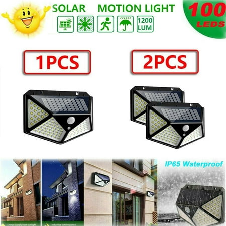 

1 PCS The New 100Led Solar Wall Light Human Body Induction Lamp Practical And Durable Black