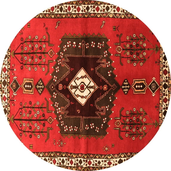 Ahgly Company Indoor Round Persian Orange Traditional Area Rugs, 5' Round