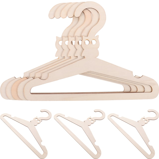 KONTONTY 5Pcs Light Brown Hanger For Baby Closet Organizer Non-slip Clothes Drying