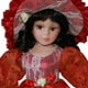 thumbnail image 3 of Vestido de estilo chino de porcelana de 30 cm, muñeca de niña de pie con soporte de madera, rojo, 3 of 5