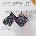 thumbnail image 4 of Yayeee Oven Mitts and Pot Holder Set of 4 Heat Resistant Kitchen Gloves Baking Hot Pad, Neon Christmas, 4 of 5