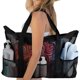 thumbnail image 4 of Bolsa de malla portátil para viajes, bolsa de playa, bolsa de almacenamiento, bolsa de red transpirable (negra), 4 of 7