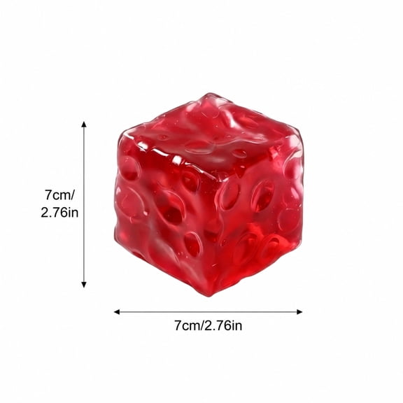 Translucent Gel Red Cheese Block Squishy Slow Rising Squeeze Toy, Anxiety Relief Novelty Prank Fidget Toy for Adults Kids Office Party Gift