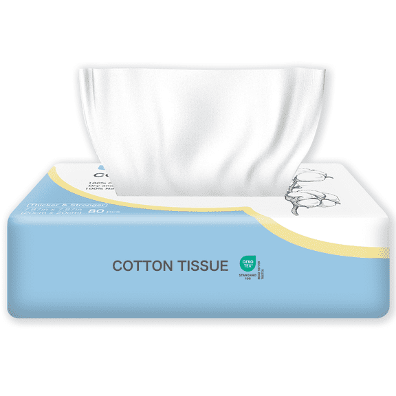 Winner Disposable Face Towel, Lint-Free Makeup Remover Dry Wipes for Skincare, Ultra Soft Facial Towelettes, 80 Count