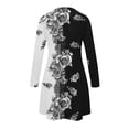 thumbnail image 4 of FcBaudy Longues Robe à Manches à Col Rond Robe à Manches Longues pour Femmes avec Col Rond Robe Courte à Imprimé Ajouré Robe pour Femmes, 4 of 4