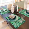 thumbnail image 6 of Placemats Set Of 4 / 6, Cactus Green Pattern Placemats For Dining Table Indoor/Outdoors Heat Resistant Washable Placemats 18" X 12", 6 of 8