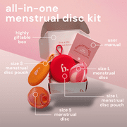 Bodyotics Reusable Menstrual Disc 2-Pack (Small & Large, Red & Orange) - Wear Up to 12 Hours, IUD-Compatible Alternative to Cups, Tampons & Pads
