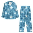 thumbnail image 2 of DISNIMO Sea Turtle Starfish Printed Women's 2 Piece Lounge Sets Long Sleeve Sleepwear with Matching Long Pants Soft V Neck Pajama Set Button Up Nightwear with Pockets, L, 2 of 7