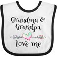 thumbnail image 3 of Inktastic Grandma and Grandpa Love Me Heart Grandchild Boys or Girls Baby Bib, 3 of 4