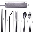 thumbnail image 3 of U Chef Juego de cubiertos utensilios para mesa portátil y accesorios de hogar y cocina con estuche impermeable color Negro U Chef Cubiertos de acero inoxidable, 3 of 7