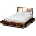 thumbnail image 3 of Baxton Studio Milana Modern Transitional Ash Walnut Brown Finished Wood 4-Drawer Queen Size Platform Storage Bed, 3 of 14