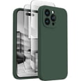 thumbnail image 2 of FireNova Funda diseñada para iPhone 15 Pro, funda de silicona mejorada [protección de cámara] con [2 protectores de pantalla], forro interior de microfibra suave antiarañazos, 6,1 pulgadas, verde alpi, 2 of 4