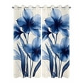 thumbnail image 2 of nqOlkjepod Outdoor Curtains for Patio Waterproof, Pastoral Floral Blue Outdoor Privacy Panels Grommet, Garden Flora Illustrations Blackout Outside Curtains for Porch/Cabana 54"x108", 2 Panels, 2 of 8