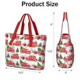 thumbnail image 3 of Tote Bag for Women - Red Christmas Car Pattern Shoulder Bag - Large Utility Work Duffle Bag with Zipper Handbag for Travel, Work, Sprots, 3 of 5