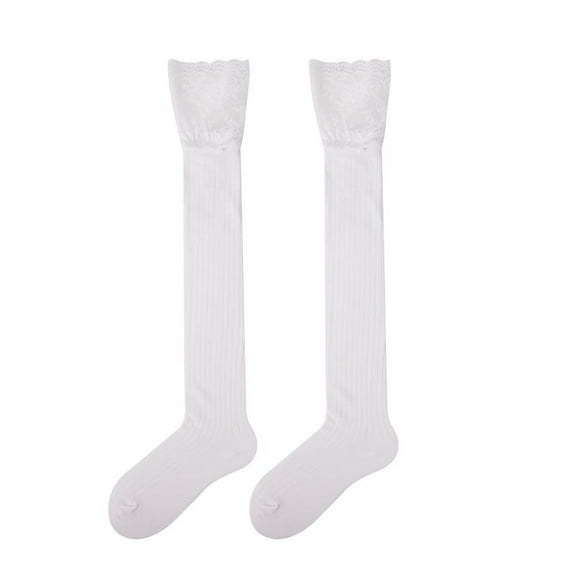 Firefly Hope 3 Pairs Women & Girls Over the Knee & Knee-High Socks, Thigh-High Boot Stockings for Cosplay & Daily Wear,White