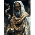 thumbnail image 1 of Qisvanset 12x16 Inch Moses Staff Snake Bible Canvas Wall Art, Exodus Story Modern Religious Home Wall Decor, 1 of 8