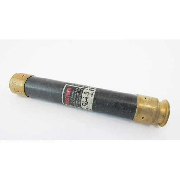 Bussmann FRS-R-15 Dual Element Time Delay Fuse 15A 600V 3/4"Diameter 5"L
