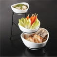 thumbnail image 3 of Gracious Dining 3 Tier Bowl Server Set with Metal Stand in White, 3 of 3