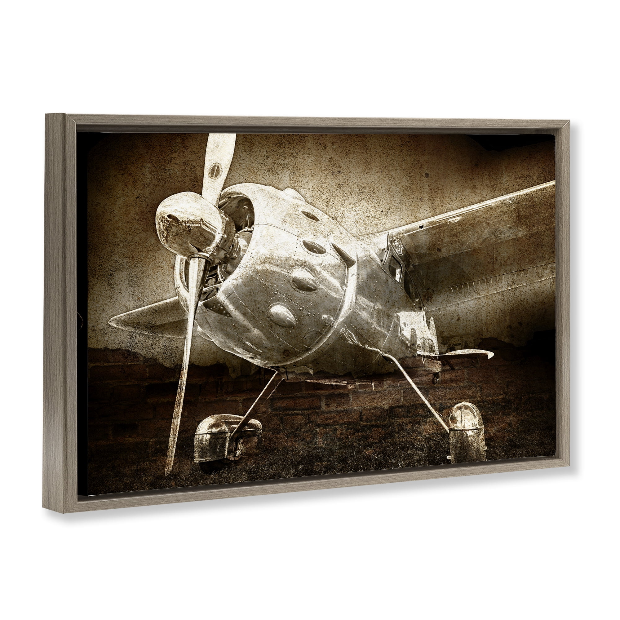 Stupell Industries Taking Flight Vintage Brown Framed Floater Canvas Wall Art, design by Kim Allen
